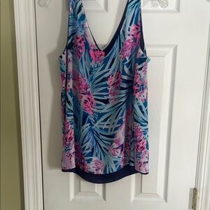Lilly Pulitzer Floral Sleeveless Top in Blue and Pink